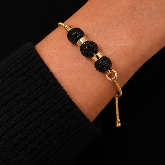 Lane Bryant Jewelry - Black Pave Bead Adjustable Bracelet NWT (BR1313/1)